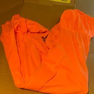 Vibrant Orange high low swim cover up
